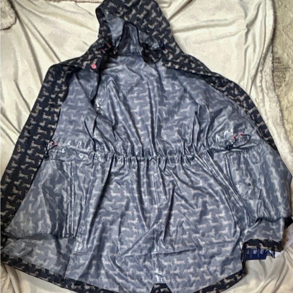 Joules Navy women’s Raincoat with Dog Pattern Daschunds- weenie dog -adjustable - Picture 3 of 12
